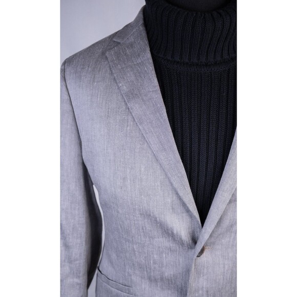 Ted Baker London Blazer Mens 5 / 42L Lining Gray Sport Coat Jacket LINEN Bled - Picture 6 of 16